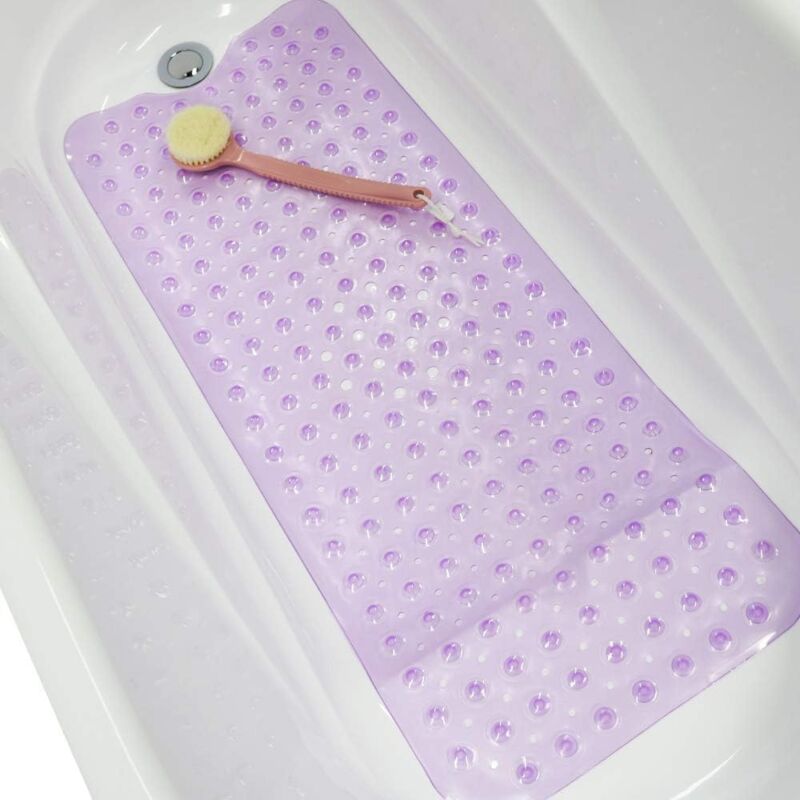 foto del prodotto jn.songs 40x100cm tappetino doccia antiscivolo, tappetino antiscivolo per vasca da bagno, resistente alla muffa e lavabile in lavatrice viola