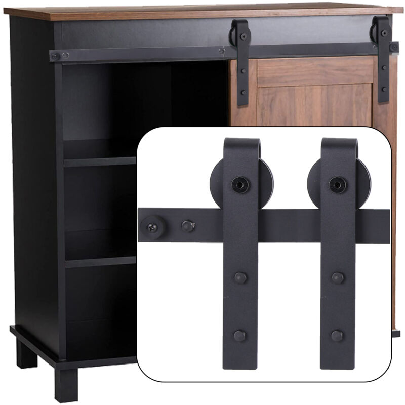 foto del prodotto jn.songs 5ft 1.5m mini binario per porta scorrevole kit accessori per porta scorrevoli, adatto per armadio porta