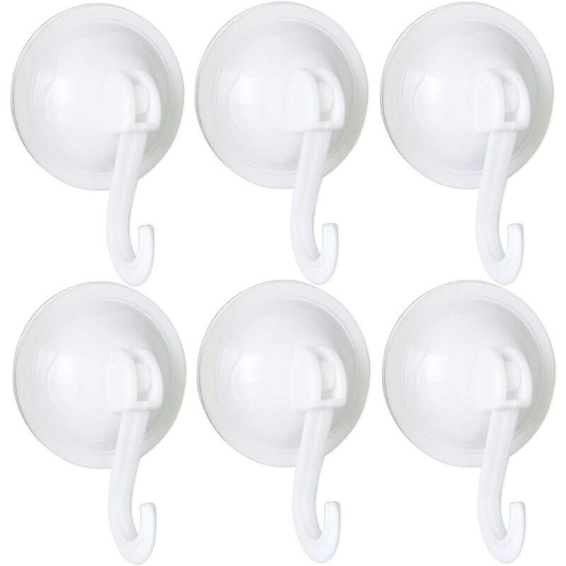 foto del prodotto jn.songs 6 ganci a ventosa senza trapano, ganci ventosa extra forti per casa, bagno, doccia, cucina bianco