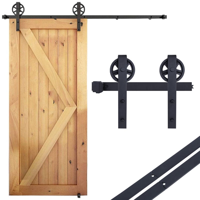 foto del prodotto jn.songs binario per porta scorrevole kit accessori con guida porta regolabile per porta singola 2.0m 6.56ft