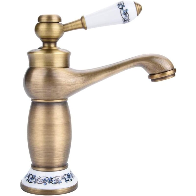foto del prodotto jn.songs rubinetto bagno lavabo, miscelatore monocomando alto, regolazione a caldo e freddo, classico ottone cromato