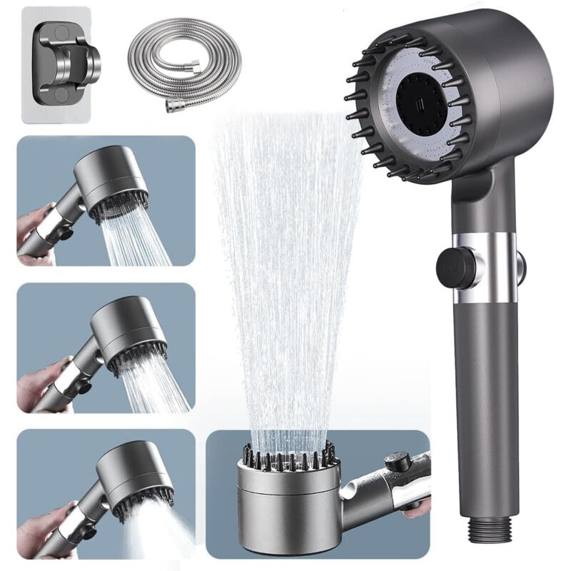 foto del prodotto jn.songs - soffione doccia con filtro ad alta pressione con sistema di filtraggio, soffione di spruzzo idrico per rimuovere cloro residuo - 1.5cm