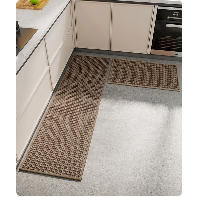 foto del prodotto jn.songs tappeto cucina, tappeti in gomma antiscivolo lavabile per camera da letto, soggiorno, ufficio marrone 45x70cm 45x120cm