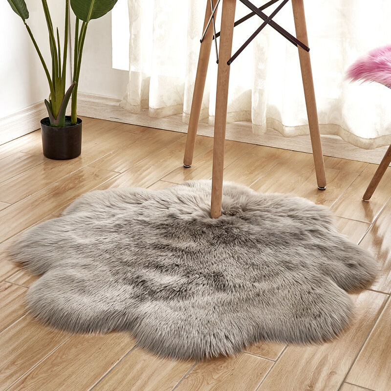 foto del prodotto jn.songs tappeto da salotto moderno plum shaggy tappeto di pelliccia lungo morbido 60 cm grigio