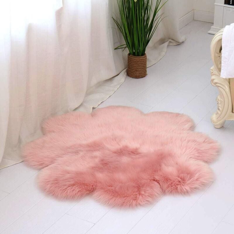 foto del prodotto jn.songs tappeto da salotto moderno plum shaggy tappeto di pelliccia lungo morbido 60 cm rosa chiaro