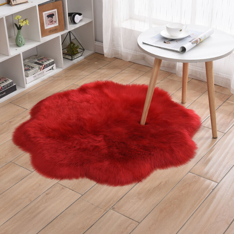 foto del prodotto jn.songs tappeto da salotto moderno plum shaggy tappeto di pelliccia lungo morbido 60 cm rosso