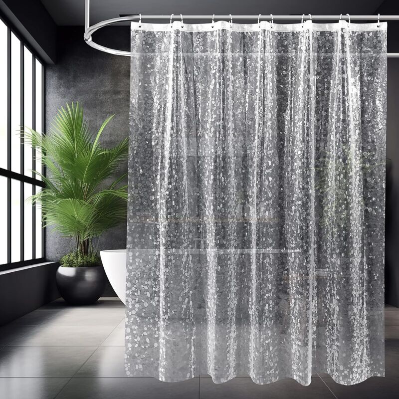 foto del prodotto jn.songs tenda doccia ciottoli impermeabile, tende doccia a prova di muffa con ganci antiruggine per bagno, doccia, bagno 180x180cm