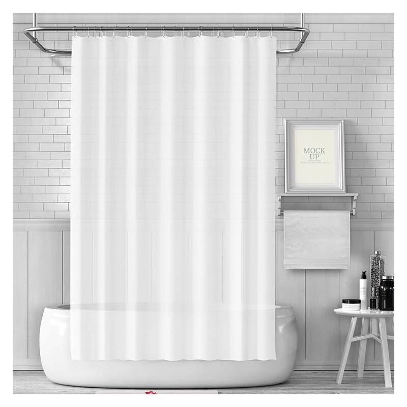 foto del prodotto jn.songs tenda doccia impermeabile, tende da bagno resistente alla muffa con ganci per bagni bianchi 300x200cm