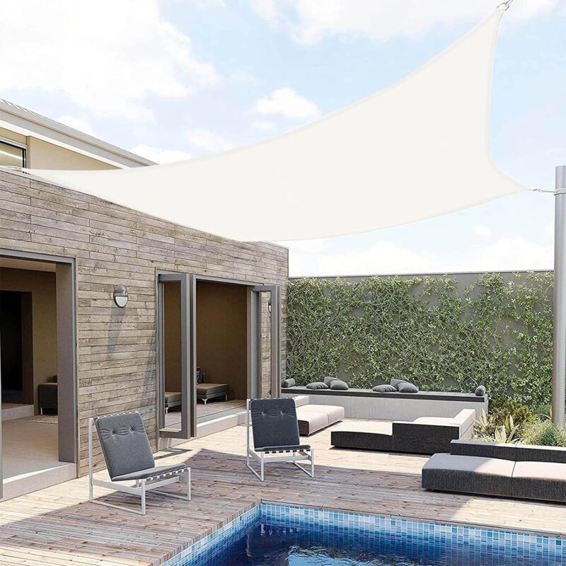 foto del prodotto jn.songs tenda vela ombreggiante rettangolare, telo parasole in pes resistente all acqua, protezione uv per giardino, patio, balcone, terrazza,