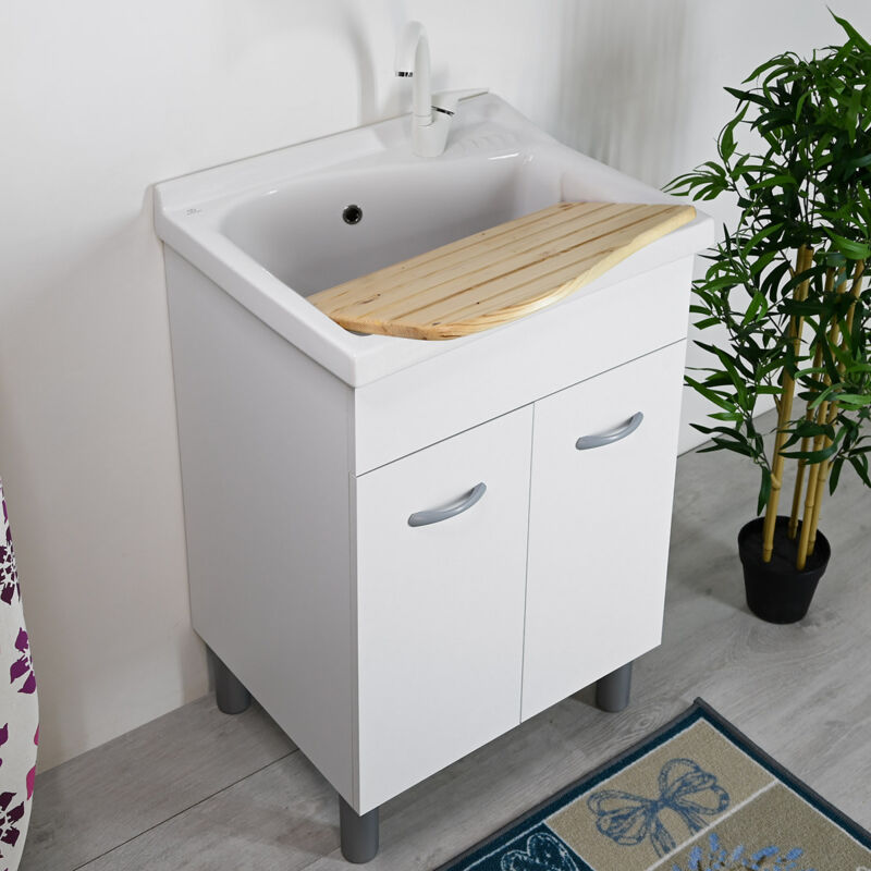 foto del prodotto jo bagno.it lavatoio ceramica 61x60 lago ideal standard con mobile bianco