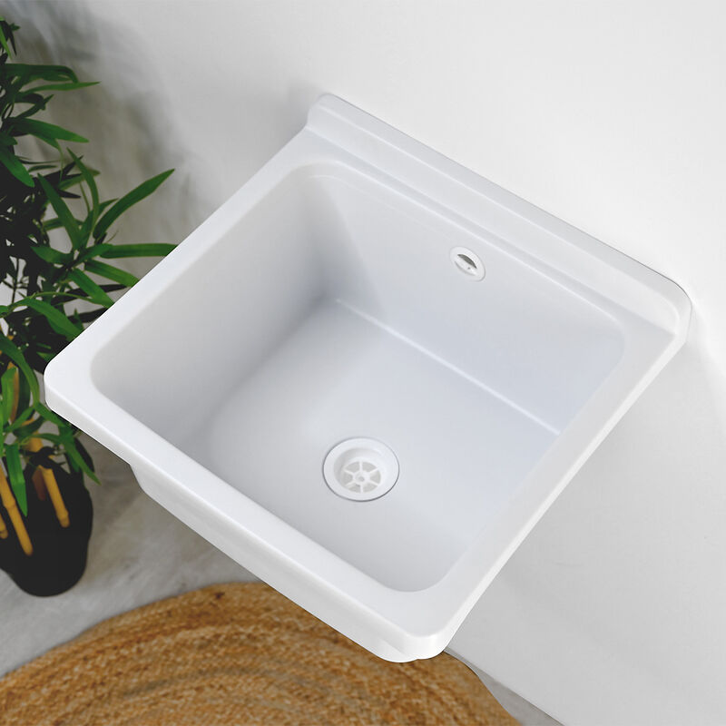foto del prodotto jo bagno.it lavatoio pilozzo ricambio resina sospeso 40x40 sifoneria inclusa