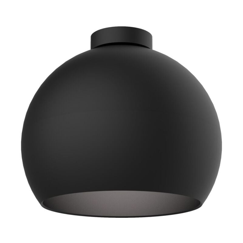 foto del prodotto joe plafoniera, 1x e27, max 42w, metallo, nero opaco, d.25cm lumicom