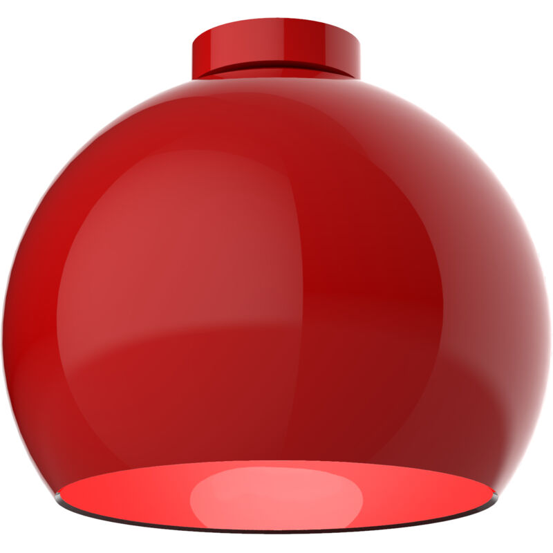 foto del prodotto joe plafoniera, 1x e27, max 42w, metallo, rosso lucido, d.25cm lumicom