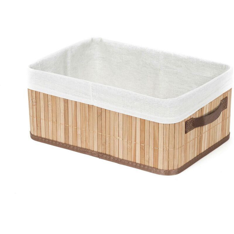 foto del prodotto joey cesto bamboo m, 35x25x15 cm, naturale in bamb e policotone con fodera rimovibile compactor