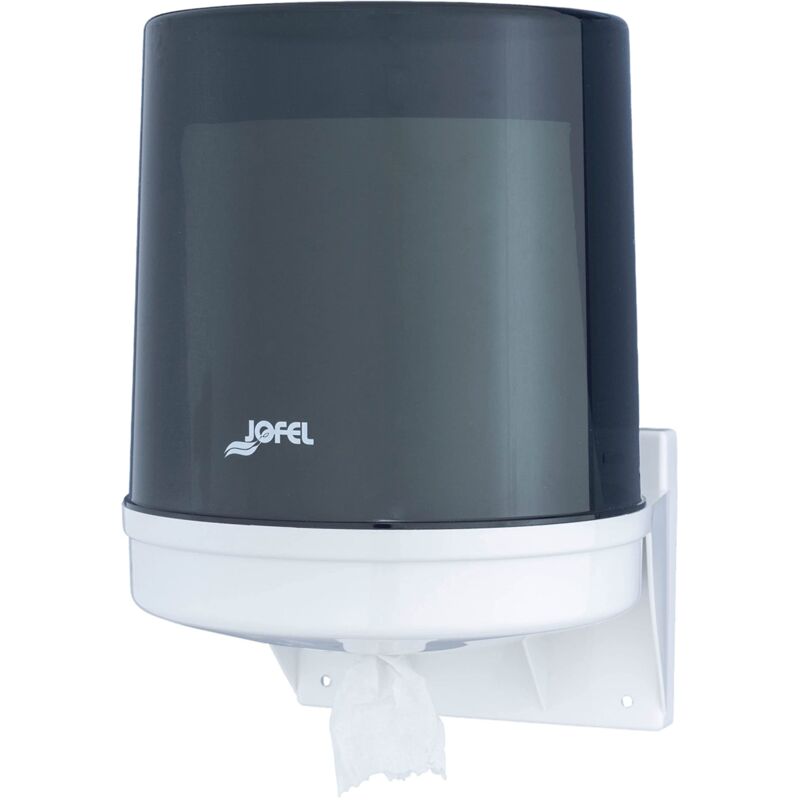 foto del prodotto jofel dispenser per rotoli di carta fino a 205 mm a stoppino continuo, rotolo speciale per dispensazione centrale, massima igiene, contenitore in