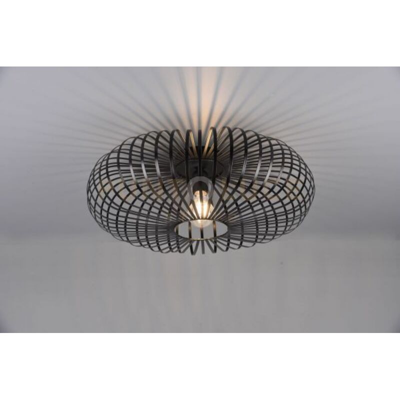 foto del prodotto johann plafoniera metallo ellisse nero d. 50cm 1 attacco e27