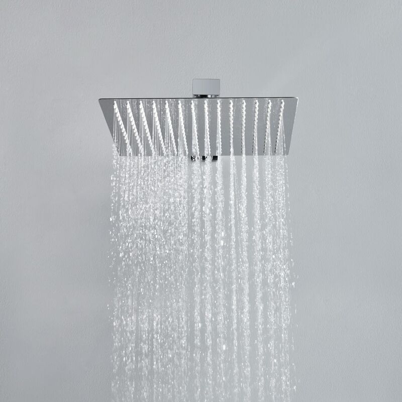 foto del prodotto joho soffione doccia da parete in acciaio inox 304 con ugelli antiicalcare 20x20cm quadrato 