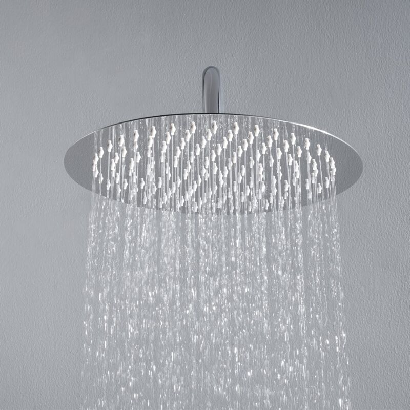 foto del prodotto joho soffione doccia da parete in acciaio inox 304 con ugelli antiicalcare d30cm tondo 