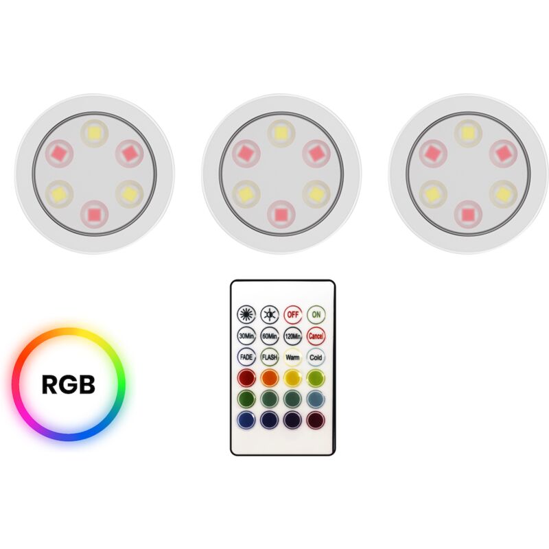 foto del prodotto jojo rgb - luce sottopensile 3000 6000k, confezione da 3