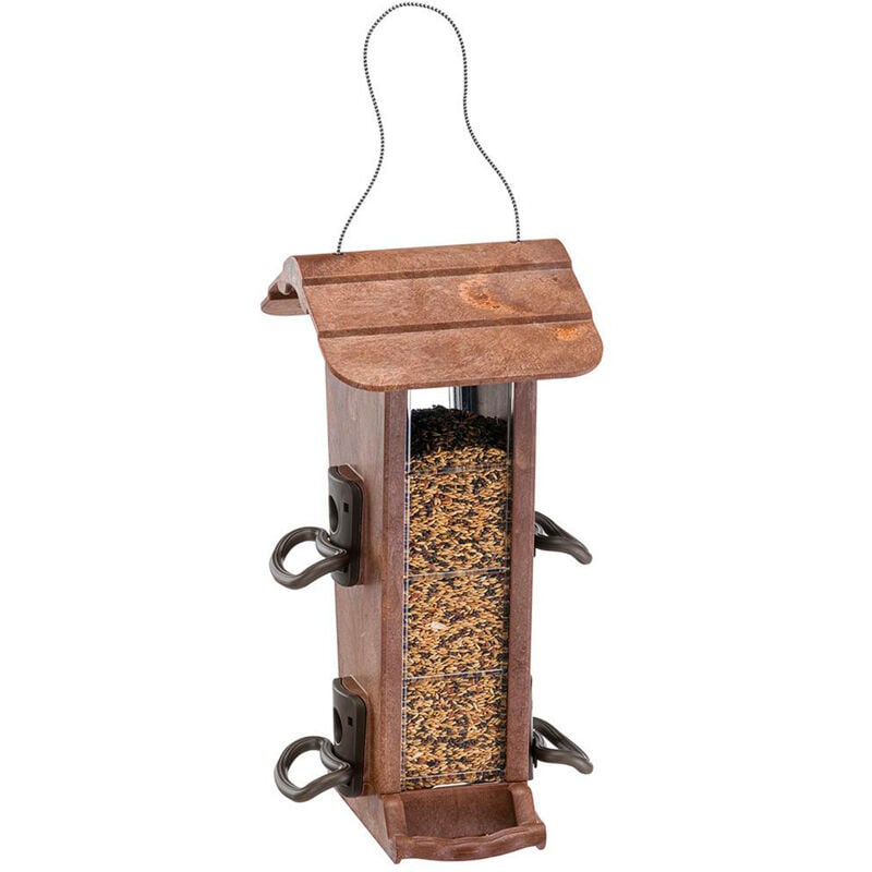 foto del prodotto jok 21 mangiatoia per uccelli selvatici. variante jok 21 misure 19 x 17.5 x h 32 cm marrone ferplast