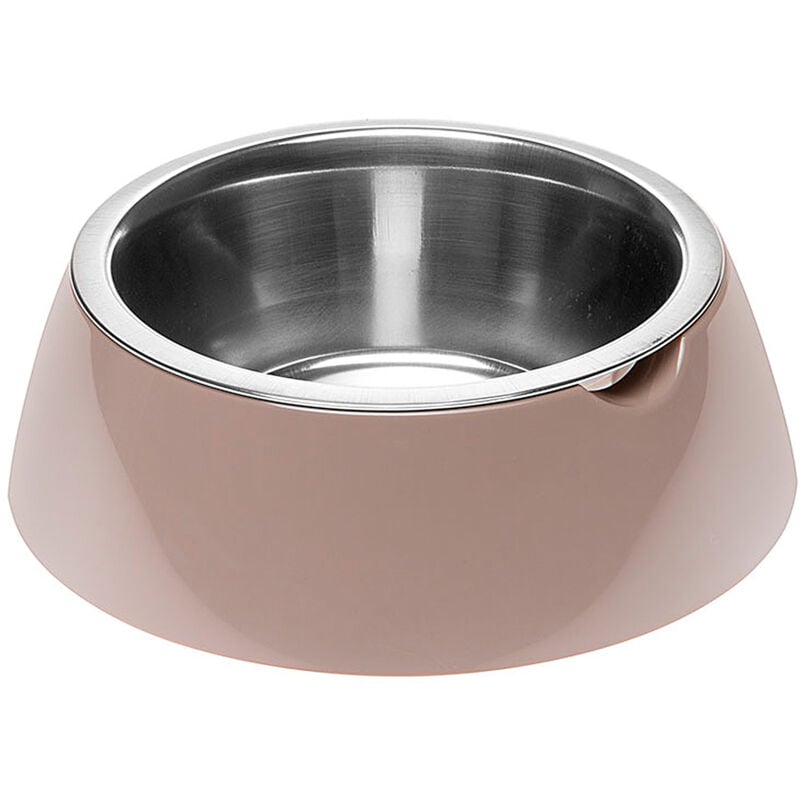 foto del prodotto jolie ciotola in acciaio per cani e gatti con portaciotola in plastica. varie misure e colori.. variante small misure 17.1 x h 5.5 cm 0.5 l