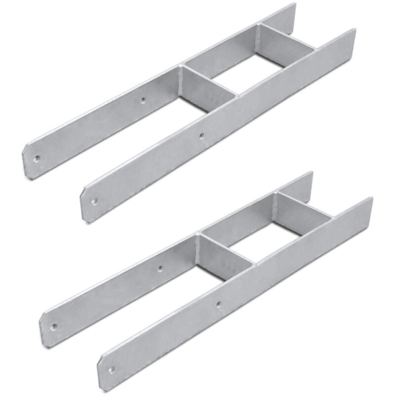 foto del prodotto jopassy 2x ancoraggio h supporto del palo 121mm zincato a caldo ancoraggio del palo carport