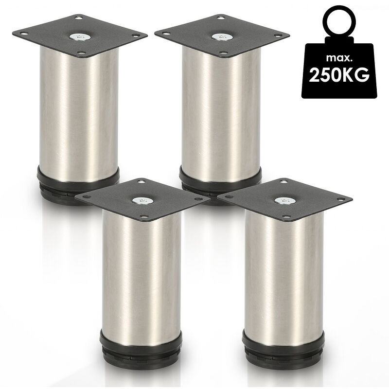 foto del prodotto jopassy 4x gambe della mobilia 12cm gamba di supporto del divano in acciaio inox gamba regolabile dell armadio gambe del divano gambe del letto