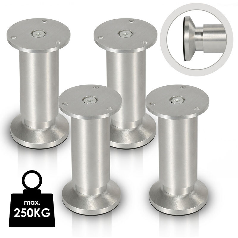 foto del prodotto jopassy 4x gambe per mobili 6cm in lega di alluminio gamba di supporto del divano gamba regolabile dell armadio gambe del divano gambe del letto