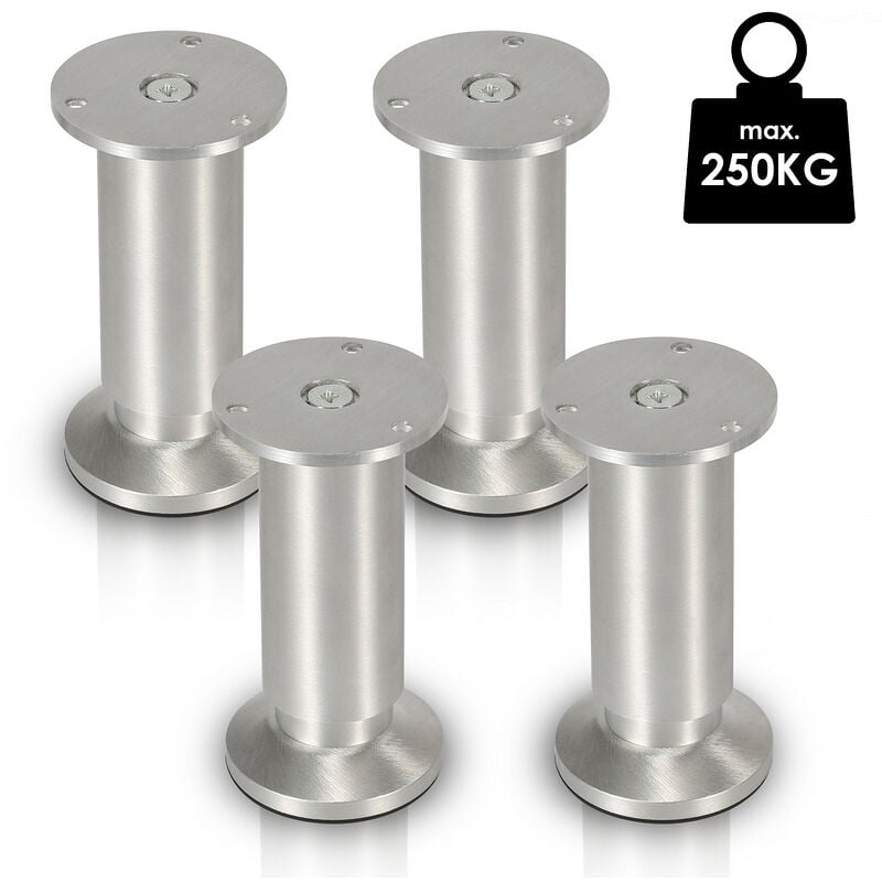 foto del prodotto jopassy 4x gambe per mobili in lega di alluminio 8cm gamba di supporto del divano gamba regolabile dell armadio gambe del divano gambe del letto