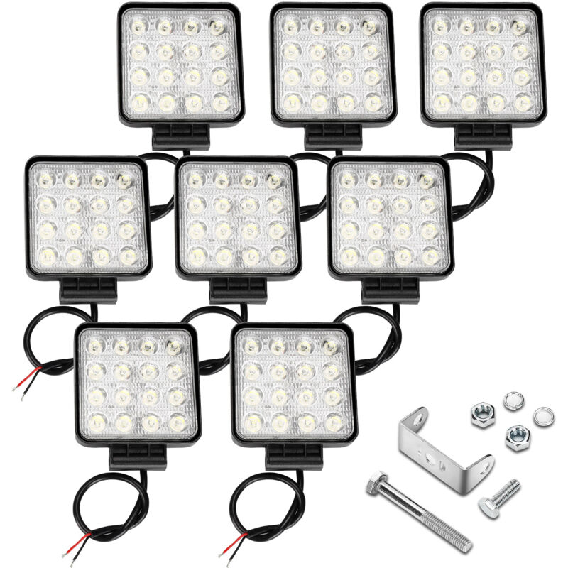 foto del prodotto jopassy 8x led 48w luce di lavoro led luce di lavoro proiettore fog per auto camion utv suv offroad tractor unit