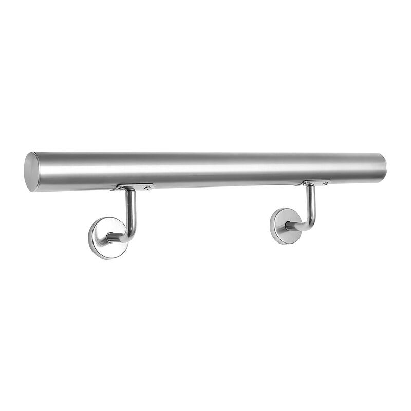 foto del prodotto jopassy corrimano in acciaio inox v2a supporto per traversino a parete corrimano per scale maniglia 42 mmcon 2 staffe, interno ed esterno, 150cm