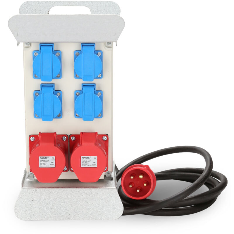 foto del prodotto jopassy distributore di corrente per cantiere distributore cee presa di corrente ip44 per cantiere 16a 2x400v 4x230v schuko