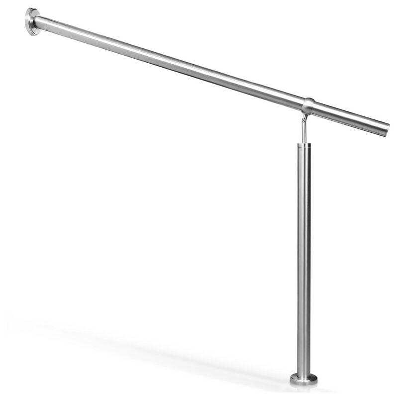 foto del prodotto jopassy ringhiera in acciaio per ingresso a parete 180x90 cm corrimano in acciaio inox, per scale e balconi