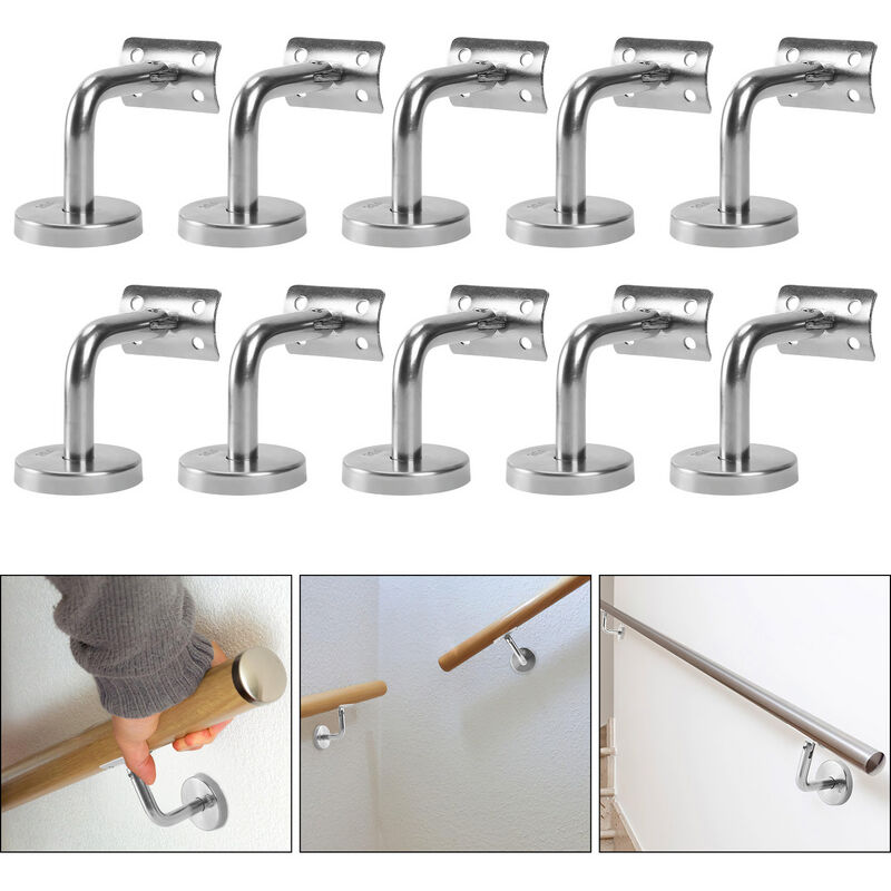 foto del prodotto jopassy staffe per corrimano in acciaio inox 304 per scale all aperto e per interni, staffe per corrimano a parete per scale 10 pezzi