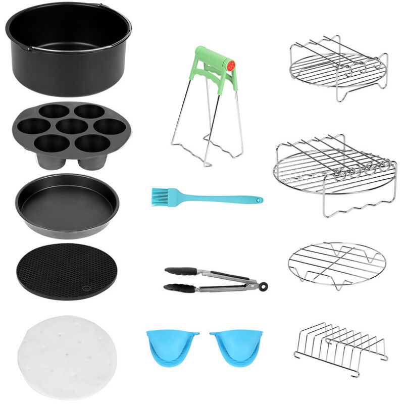 foto del prodotto jopassy swanew 12pcs accessori per friggitrice ad aria calda stampi grill carte forno a convezione torta friggitrice friggitrice profonda silicone