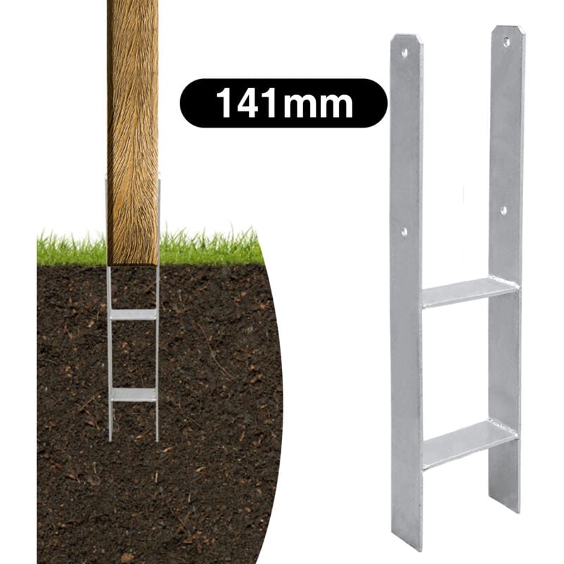 foto del prodotto jopassy swanew 2x ancoraggi h supporto palo 141x600mm piede palo h ancoraggio staffa palo ancoraggio palo