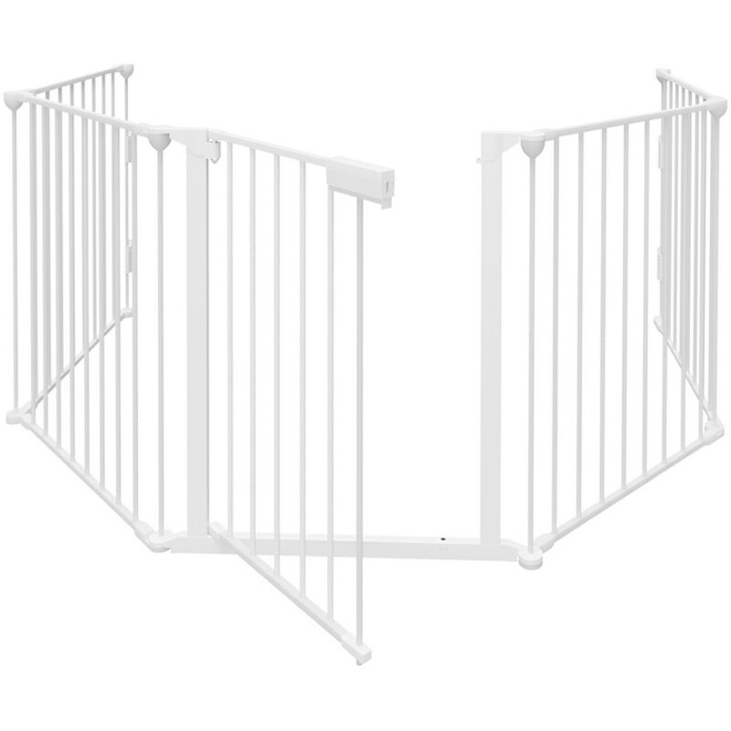 foto del prodotto jopassy swanew barriera di sicurezza barriera per porte barriera per camini ripiegabile senza necessit di foratura 5x bianco