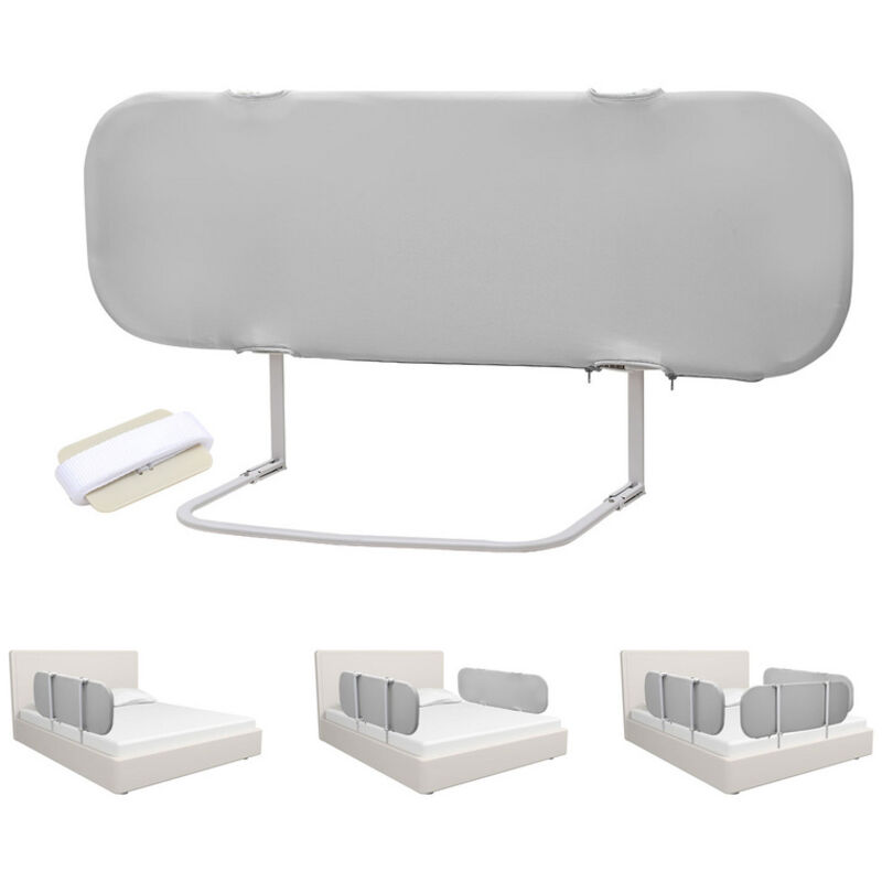 foto del prodotto jopassy swanew barriera per lettino pieghevole 150 x 45 cm con cinghie di sicurezza, recinzione di protezione per bambini, grigio 