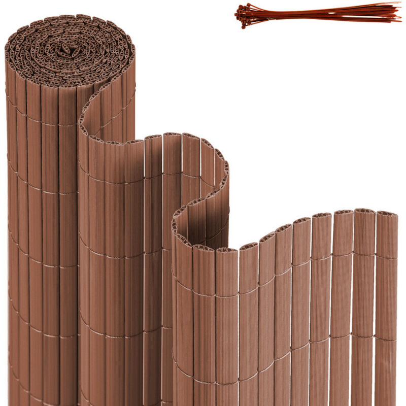 foto del prodotto jopassy swanew canisse in pvc canisse in pvc per il giardino, il balcone e la terrazza. recinzione frangivento per balconi marrone 140 x 300cm