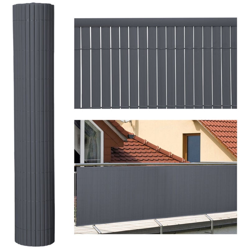foto del prodotto jopassy swanew canisse in pvc, schermo da giardino, piscine, recinzione in pvc resistente ai raggi uv grigio 120 x 300cm