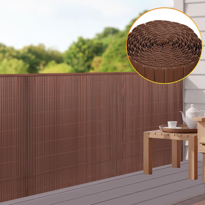 foto del prodotto jopassy swanew canisse in pvc, schermo da giardino, piscine, recinzione in pvc resistente ai raggi uv marrone 90 x 300cm