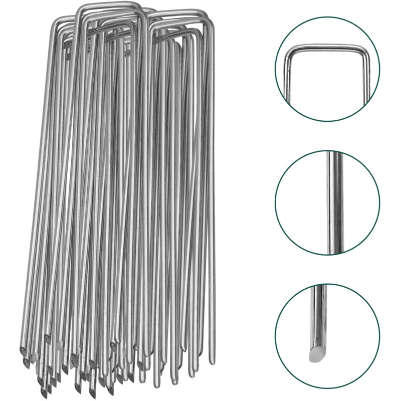 immagine 0 del prodotto jopassy swanew confezione da 50 picchetti per tenda ancoraggio a terra giardino 150x25x2,8mm argento zincato