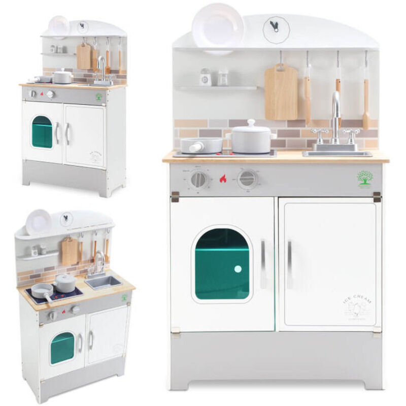 foto del prodotto jopassy swanew cucina da gioco forno e lavello realistici con luci ed effetti sonori cucina multifunzionale per bambini dai 3 anni in su