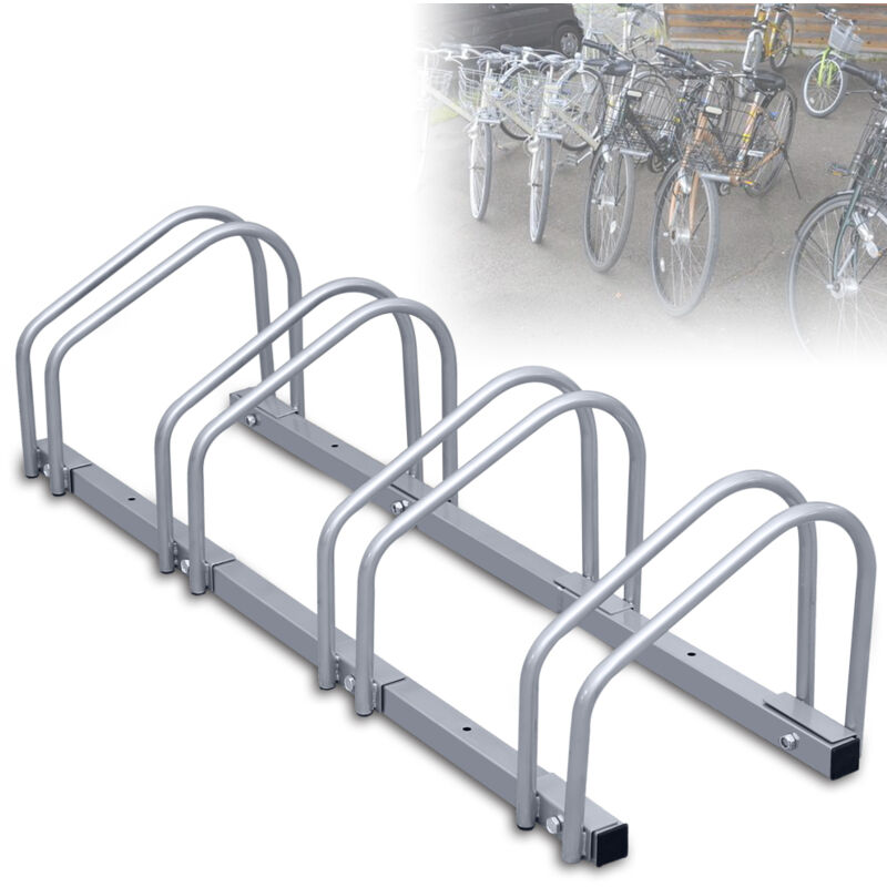 foto del prodotto jopassy swanew portabici per 4 bici, 101x32x26cm, portabici in acciaio zincato, fissaggio a pavimento parete, per pneumatici con larghezza da 3,5 a