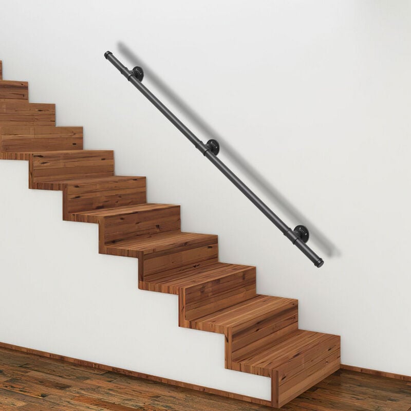 foto del prodotto jopassy swanew ringhiera per scale corrimano antiscivolo in metallo acciaio zincato ringhiera per scale in ghisa per uso interno esterno 150cm