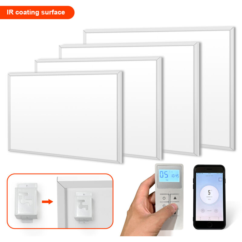 foto del prodotto jopassy swanew riscaldatore a infrarossi con termostato e telecomando, montaggio a soffitto parete per casa, bagno 980w parete 