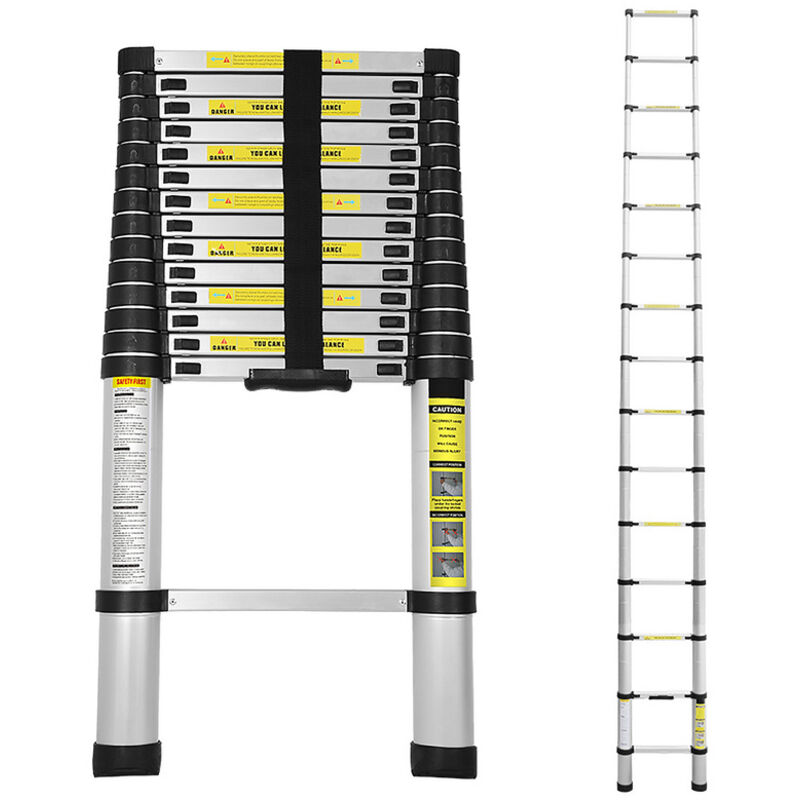 foto del prodotto jopassy swanew scala telescopica fino a 150 kg stabile scaletta multifunzione in alluminio 2,6 m