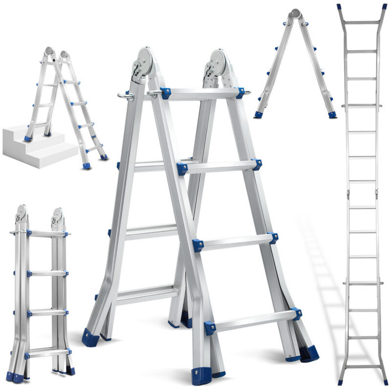 foto del prodotto jopassy swanew scala telescopica in alluminio 4x4 gradini pioli multiuso