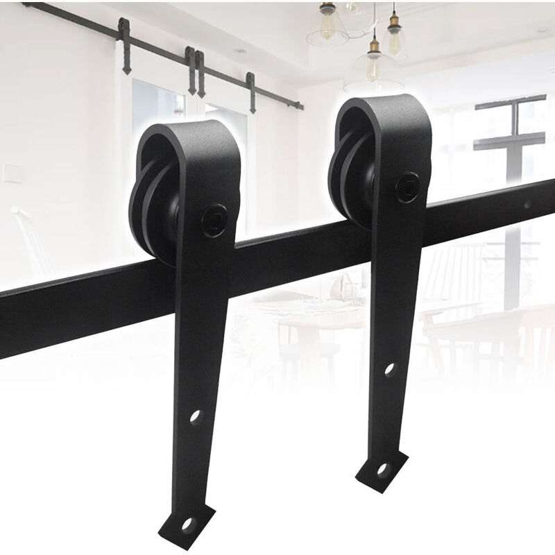 foto del prodotto jopassy swanew sistema per porte scorrevoli 183 cm kit per porte scorrevoli binario per porte scorrevoli forato 35 45 mm di larghezza freccia