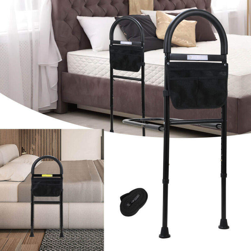 foto del prodotto jopassy swanew sponde del letto ausilio per il sollevamento del letto, maniglie regolabili in altezza per gli anziani accessori per il letto di